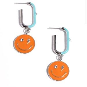 Orange Smiley Face Earrings